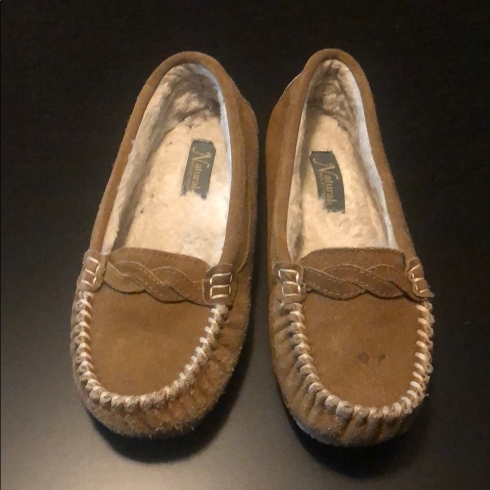 Brown Natural Reflections Moccasin Style Loafers